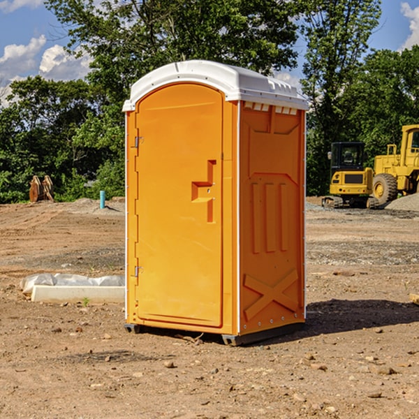 how often are the portable restrooms cleaned and serviced during a rental period in Fentress County